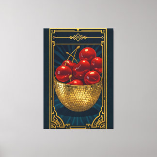 Lienzo Cherries in Golden Mosaic Bowl deco art