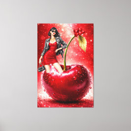 Lienzo Cherry Fashion Illustration Wall Art Print
