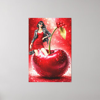 Lienzo Cherry Fashion Illustration Wall Art Print