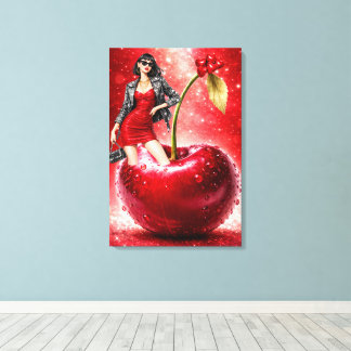 Lienzo Cherry Fashion Illustration Wall Art Print