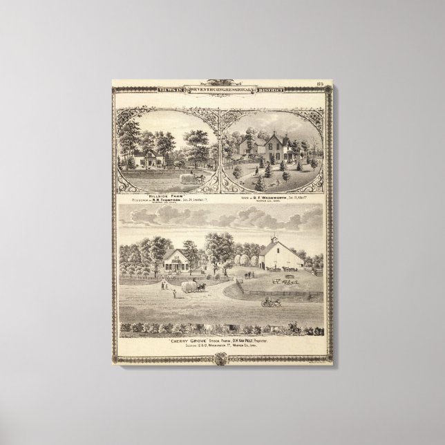 Lienzo Cherry Grove, Hillside Farm (Anverso)