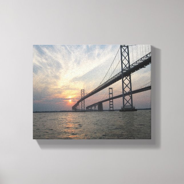 Lienzo Chesapeake Bay Bridge Sunset canvas (Anverso)