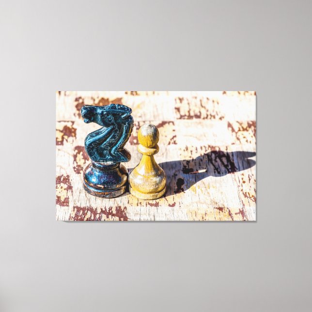 Lienzo Chess Pawn y Knight - Veteranos (Anverso)