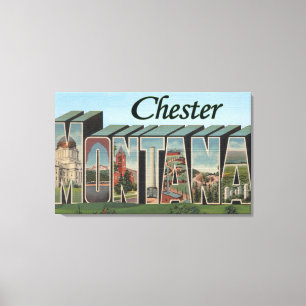 Lienzo Chester, Montana - Escenas de letras grandes
