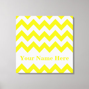 Lienzo Chevron audaz amarillo con nombre en Emporio Moffa