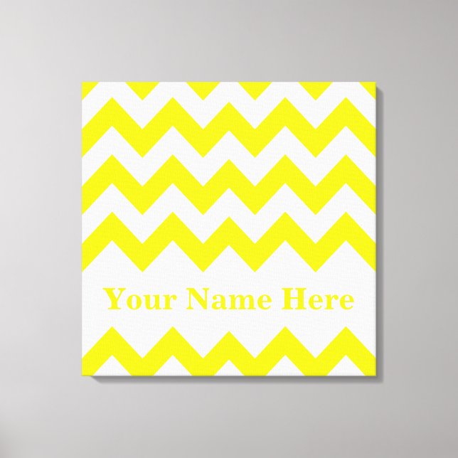 Lienzo Chevron audaz amarillo con nombre en Emporio Moffa (Anverso)