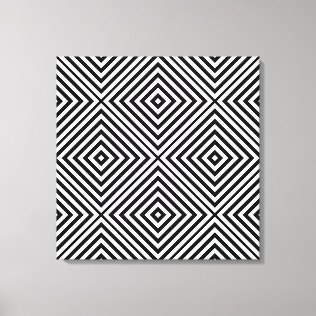 Lienzo Chevron de diamante negro @ Emporiomoffa (Anverso)