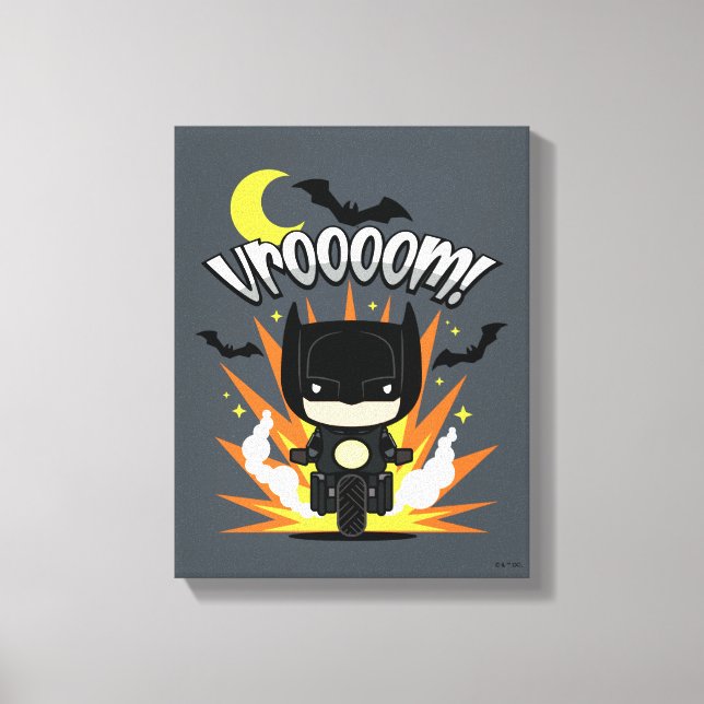 Lienzo Chibi Batman Batcycle (Anverso)