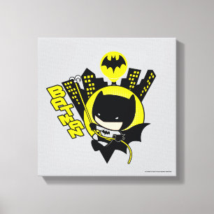 Lienzo Chibi Batman Escalando La Ciudad