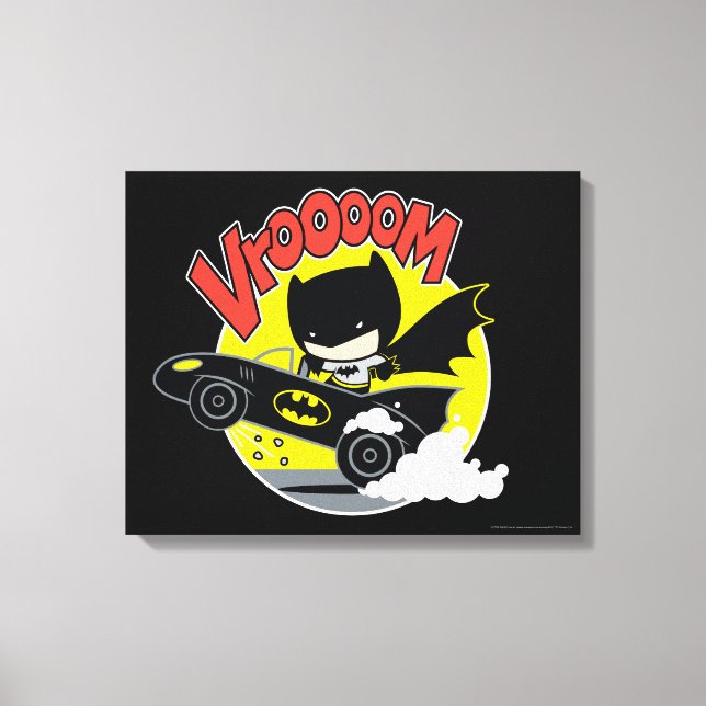 Lienzo Chibi Batman In The Batmobile (Anverso)