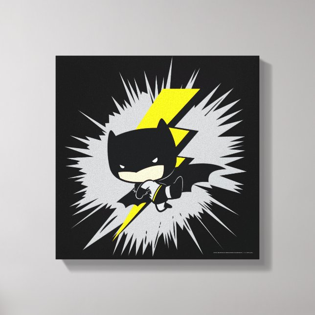 Lienzo Chibi Batman Lightning Kick (Anverso)