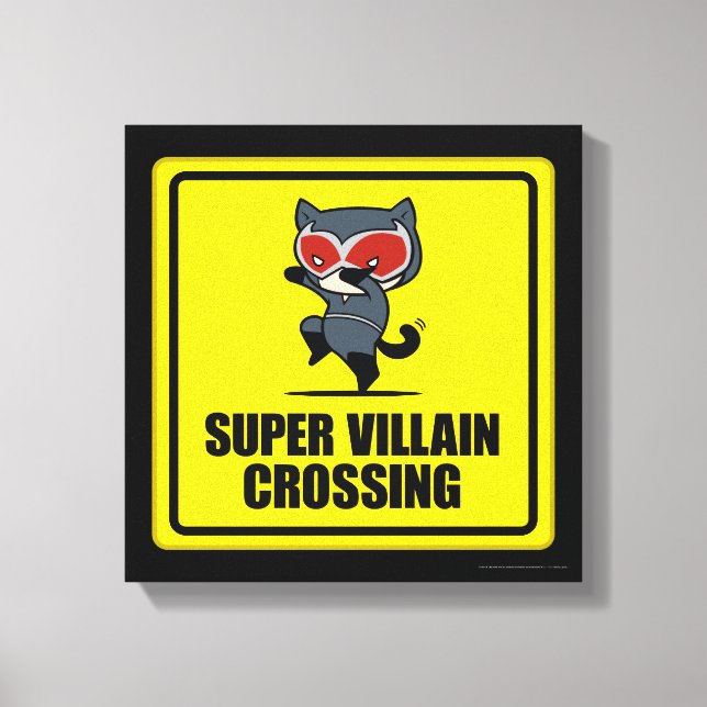 Lienzo Chibi Catwoman Super Villain Crossing Rótulo (Anverso)