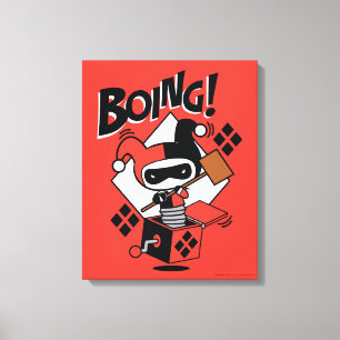 Lienzo Chibi Harley-Quinn-In-A-Box Con Martillo