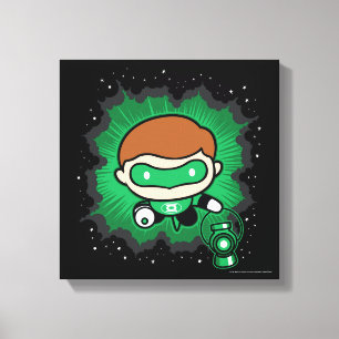 Lienzo Chibi Linterna verde volando por el espacio