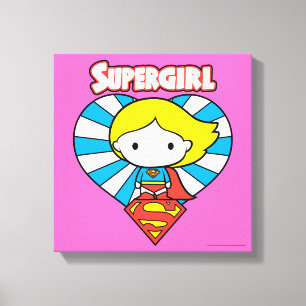 Lienzo Chibi Supergirl Starburst Heart and Logo