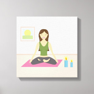 Lienzo Chica Agradable Haciendo Yoga En Una Sala De Bonit