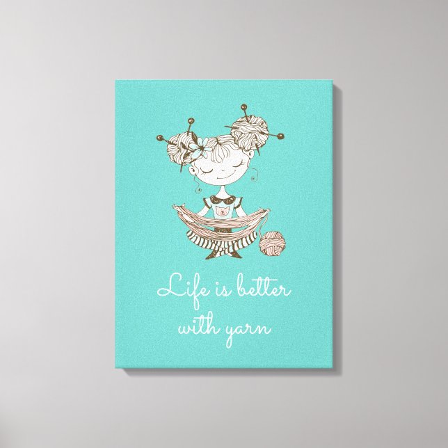 Lienzo Chica Amante de la Lana Caprichosa (Anverso)