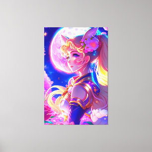 Lienzo Chica animado generado por Ai