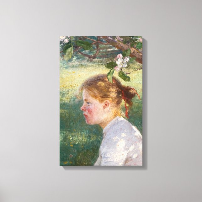 Lienzo Chica bajo el árbol de manzanas (por Danielson-Gam (Anverso)