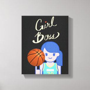 Lienzo Chica Boss Basketball