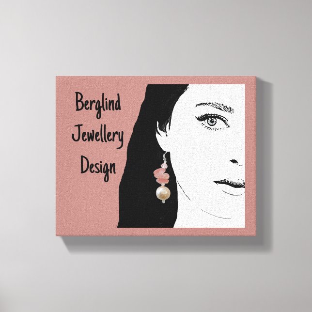 Lienzo chica cara ilustracion de moda elegante (Anverso)