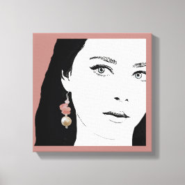 Lienzo chica cara moda ilustracion lujoso
