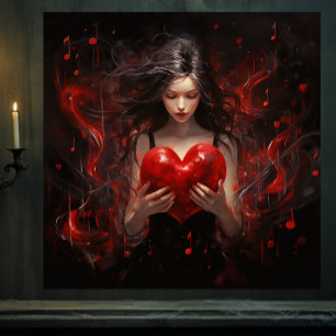 Lienzo Chica con corazón