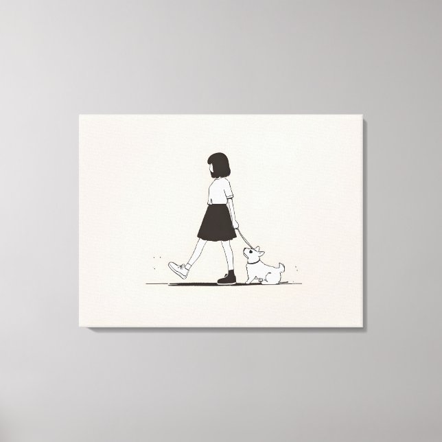 Lienzo Chica con el perro (Anverso)