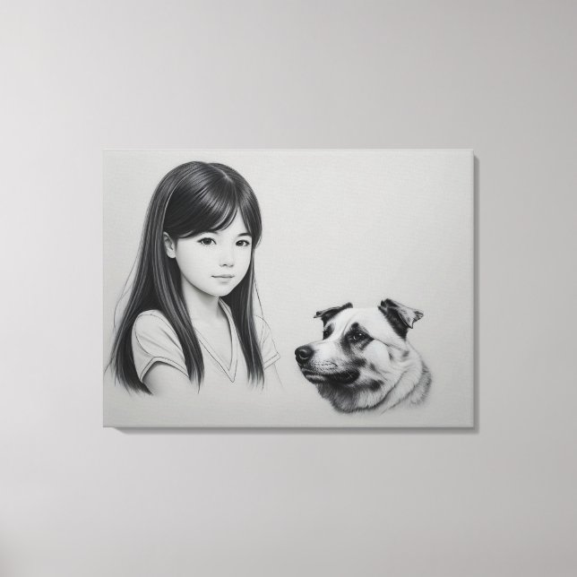 Lienzo Chica con el perro (Anverso)