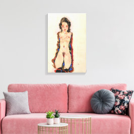 Lienzo Chica con Garters Rojos | Egon Schiele |