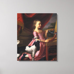 Lienzo Chica con pájaro y perro (John Singleton Copley)