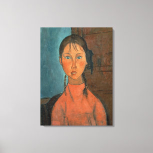 Lienzo Chica con Pigtails, c.1918 (aceite sobre lienzo)