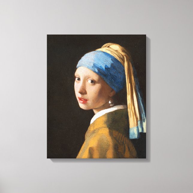 Lienzo Chica con pintura de retrato de Pearl Earring (Anverso)