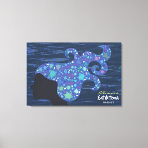 Lienzo Chica con Stars Bat Mitzvah Rótulo a bordo