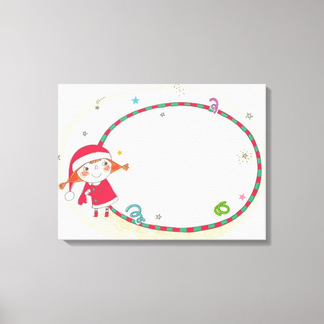 Lienzo Chica con traje de Papá Noel (Anverso)