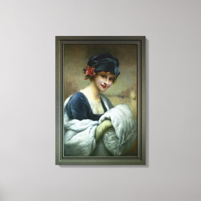 Lienzo Chica con una bofetada de pieles por Francois Mart (Anverso)