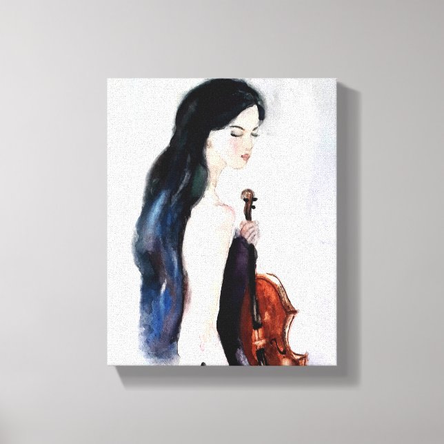 Lienzo Chica con violín (Anverso)