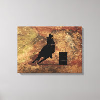 Chica de Carreras de barril Silhouette sobre una t