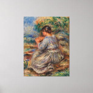 Lienzo Chica de la época Auguste Renoir sentado en un pai