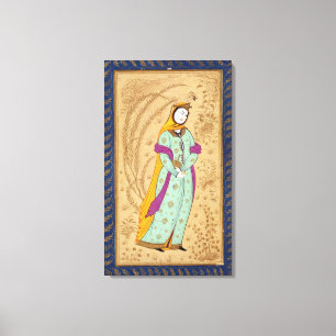 Lienzo Chica de La Haya con una bodega y una pera