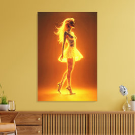 Lienzo Chica de neón dorado en la elegancia de la moda br