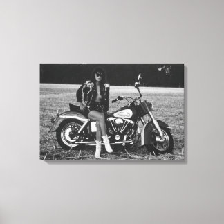 Lienzo Chica de pinup de moto