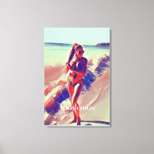 Lienzo Chica de playa Thunder_Cove