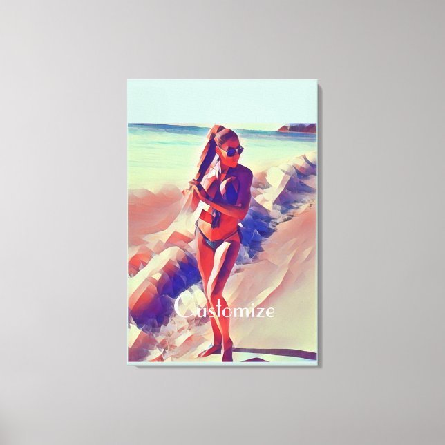 Lienzo Chica de playa Thunder_Cove (Anverso)