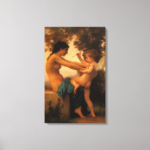 Lienzo Chica defendiéndose contra Cupido por Bouguereau