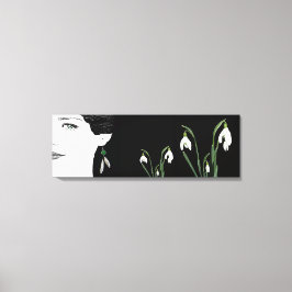 Lienzo Chica en el ilustracion de moda de perlas pendient