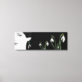 Lienzo Chica en el ilustracion de moda de perlas pendient