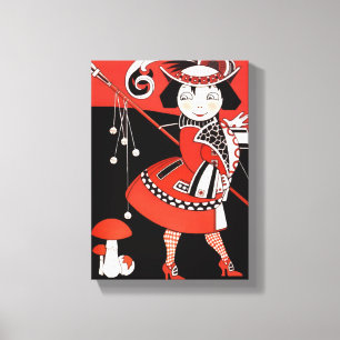 Lienzo Chica en rojo