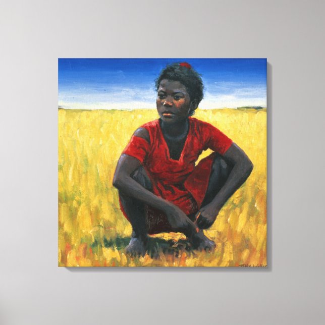 Lienzo Chica en rojo en 1992 (Anverso)