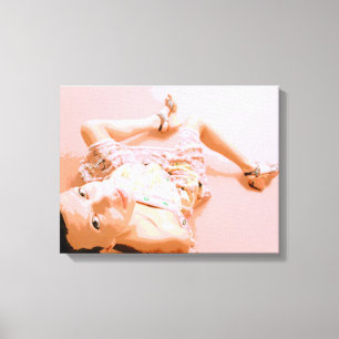 Lienzo Chica en rosa